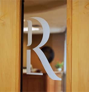Rosenthal Law Logo on Window